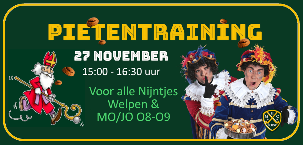 Pietentraining voor Nijntjes, Welpen, MO/JO 8-9 op woensdag 27 november Nieuws afbeelding